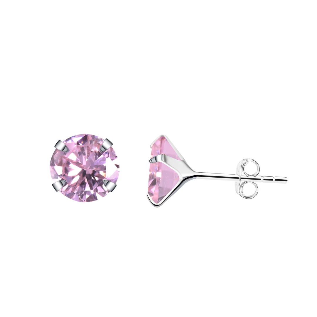 E-shop Olivie Strieborné náušnice RUŽOVÉ 9973 Průměr: 3mm Ag 925; ≤0,3 g.