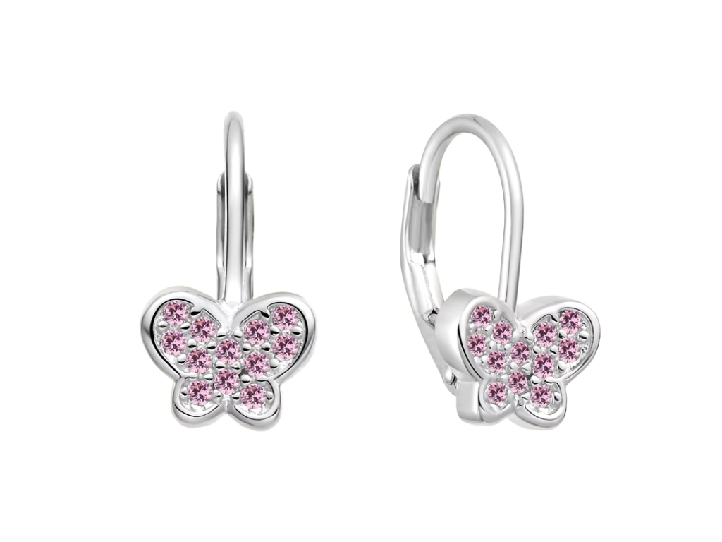 E-shop Olivie Dětské stříbrné náušnice MOTÝLEK 10013 Ag 925; ≤1,8 g.