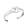 5808 stribrny prsten na nohu srdce se zirkonem