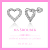 8859 1 stribrne nausnice srdce srdicka na sroubek