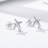 Strieborné náušnice LIETADLO