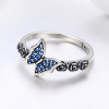 9522 1 stribrny prsten modry motyl