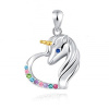 12995 stribrny privesek jednorozec v srdci
