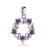 Strieborný srdiečkový prívesok VIOLET s fialovými zirkónmi od OLIVIE