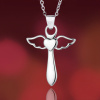 OLIVIE Strieborný ANJELSKÝ KRÍŽIK SO SRDIEČKOM