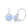 Strieborné visiace náušnice so žiarivo modrým opálom od Olivie.
