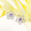 Strieborné náušnice VIOLET s fialovým zirkónom od OLIVIE
