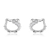 Mačacie náušnice. Strieborné náušnice MAČKA S MAŠLOU od OLIVIE.