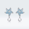 Strieborné náušnice HVIEZDICA S PERLOU