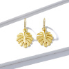 Strieborné visiace pozlátené náušnice ZLATÉ LISTY od OLIVIE