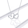 Strieborný náhrdelník SPOJENÉ SRDCE striebro rýdzosti 925/1000 s platinovou povrchovou úpravou od OLIVIE. Krásny darček z lásky k narodeninám, výročiu alebo Vianociam.