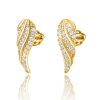 Strieborné náušnice na skrutku ANJELSKÉ KRÍDLA GOLD pozlátené. Kúpite len u OLIVIE.cz.