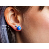 Strieborné náušnice žiarivo modré guličky na skrutku 8mm MODRÝ OPÁL. Náušnice sú vyrobené zo striebra rýdzosti 925/1000 a kúpite ich jedine u OLIVIE.cz!