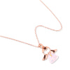 Strieborný náhrdelník KŘIŠŤÁLOVÝ ANJEL ROSE ružovo pozlátený od OLIVIE.cz