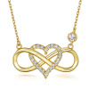 Strieborný náhrdelník NEKONEČNÁ LÁSKA GOLD pozlátené od OLIVIE.cz. SRDCE a NEKONEČNO.