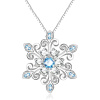 Strieborný náhrdelník SNEHOVÁ VLOČKA s modrými zirkónmi od OLIVIE.cz. Najkrajší vianočný darček pre ženu! Kúpite u OLIVIE.cz