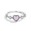 Strieborný prstienok FRANCE s ružovým srdcom od OLIVIE.cz. Romantický darček k Valentínu, Vianociam alebo výročiu.