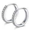 Strieborné trblietavé náušnice KRUHY 1,5 cm so zirkónmi od OLIVIE. Krásny darček pre ženu na Vianoce alebo narodeniny.
