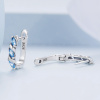 Strieborné náušnice POTŮČEK s modrými zirkónmi od OLIVIE.cz