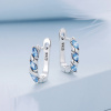 Strieborné náušnice POTŮČEK s modrými zirkónmi od OLIVIE.cz
