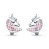 Strieborné náušnice kruhy RUŽOVÝ JEDNOROŽEC od OLIVIE.cz.