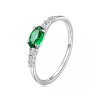 Krásny strieborný prsteň SMARAGDOVÉ ŠTĚSTÍ so zeleným zirkónom od OLIVIE.cz