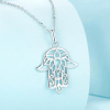 Strieborný náhrdelník HAMSA, ochranný symbol, ruka Fatimy zo strieborníctva OLIVIE.cz