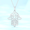 Strieborný náhrdelník HAMSA, ochranný symbol, ruka Fatimy zo strieborníctva OLIVIE.cz
