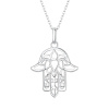 Strieborný náhrdelník HAMSA, ochranný symbol, ruka Fatimy zo strieborníctva OLIVIE.cz