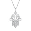 Strieborný náhrdelník HAMSA, ochranný symbol, ruka Fatimy zo strieborníctva OLIVIE.cz