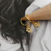 Strieborné visiace náušnice HAMSA GOLD s krúžkovým zapínaním. Pozlátené 18K zlatom.