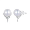 Strieborné náušnice SLADKOVODNÁ PERLA s platinou.