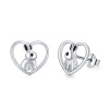 Strieborné náušnice KRÁLIK V SRDCI zo strieborníctva OLIVIE.