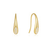 Strieborné náušnice KAPIČKY GOLD pozlátené závesné.