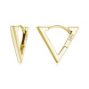 Strieborné náušnice TROJÚHELNÍK GOLD pozlátené.