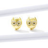Strieborné náušnice SOVA GOLD pozlátené.
