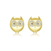 Strieborné náušnice SOVA GOLD pozlátené.