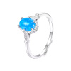 Strieborný prsteň MALEDIVY so žiarivo modrým opálom.