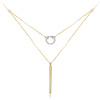 31003 zlaty dvojity nahrdelnik s bilymi zirkony au 585 1000