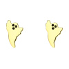 Strieborné náušnice roztomilý DUCH sú pozlátené 18K zlatom. Vhodné na Halloween párty.