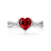 Romantický strieborný prsteň SRDCE RED v prvotriednej kvalite a s viacvrstvovým pokovovaním.