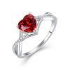 Romantický strieborný prsteň SRDCE RED. Krásny darček z lásky.