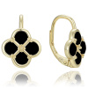 Pozlátené strieborné náušnice s čiernou perleťou TALIS