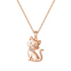 Strieborný náhrdelník MAČKA ROSE je pozlátený ružovým zlatom od Olivie.
