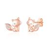 Strieborné náušnice LÍŠKA ROSE sú pozlátené ružovým zlatom. Originálny dizajn od Olivie.
