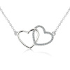 Strieborný náhrdelník MOISSANITE DVE SRDCE od Olivie. Romantický darček.