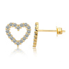 Strieborné náušnice GOLD moissanitové SRDCE sú pozlátené 14K zlatom od Olivie. Romantický darček pre ženu.