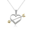 Strieborný náhrdelník SRDCE s Amorovým šípom. Krásny darček z lásky pre zamilovaných. Olivie.