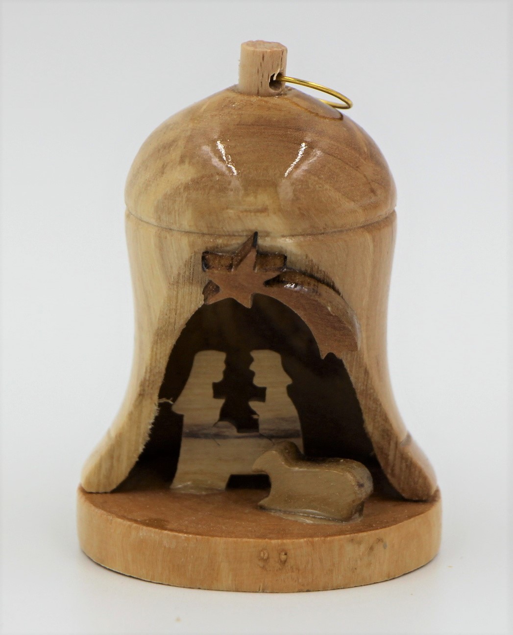 Malý dřevěný zvoneček s betlémem