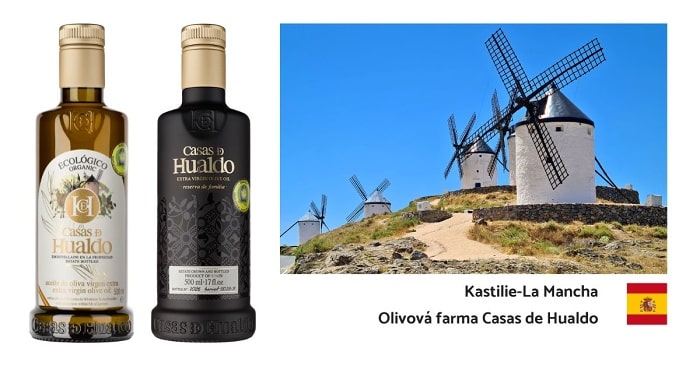 Olivové oleje Casas de Hualdo z regionu Kastilie-La Mancha